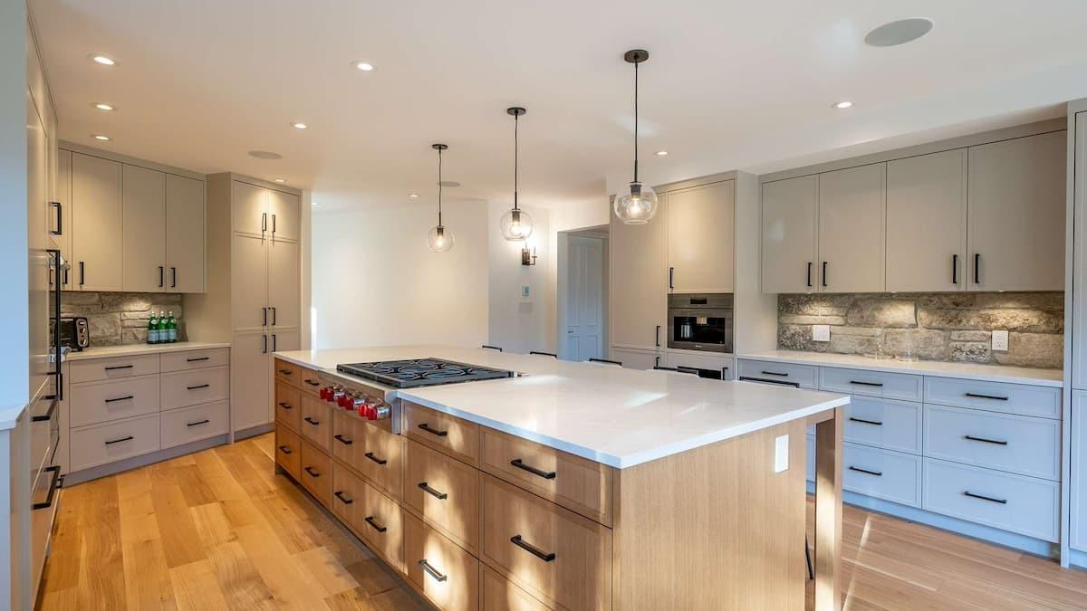 Modern kitchen with large kitchen island