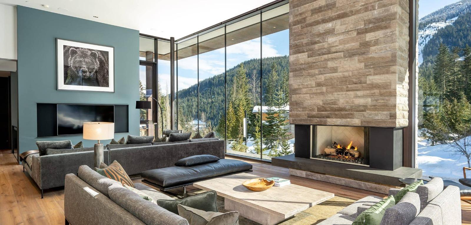 Whistler luxury chalet with large windows and mountain views