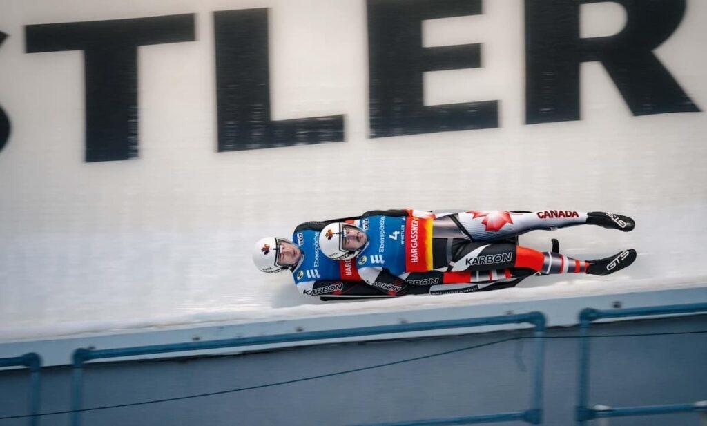 Two men at the whistler sliding centre